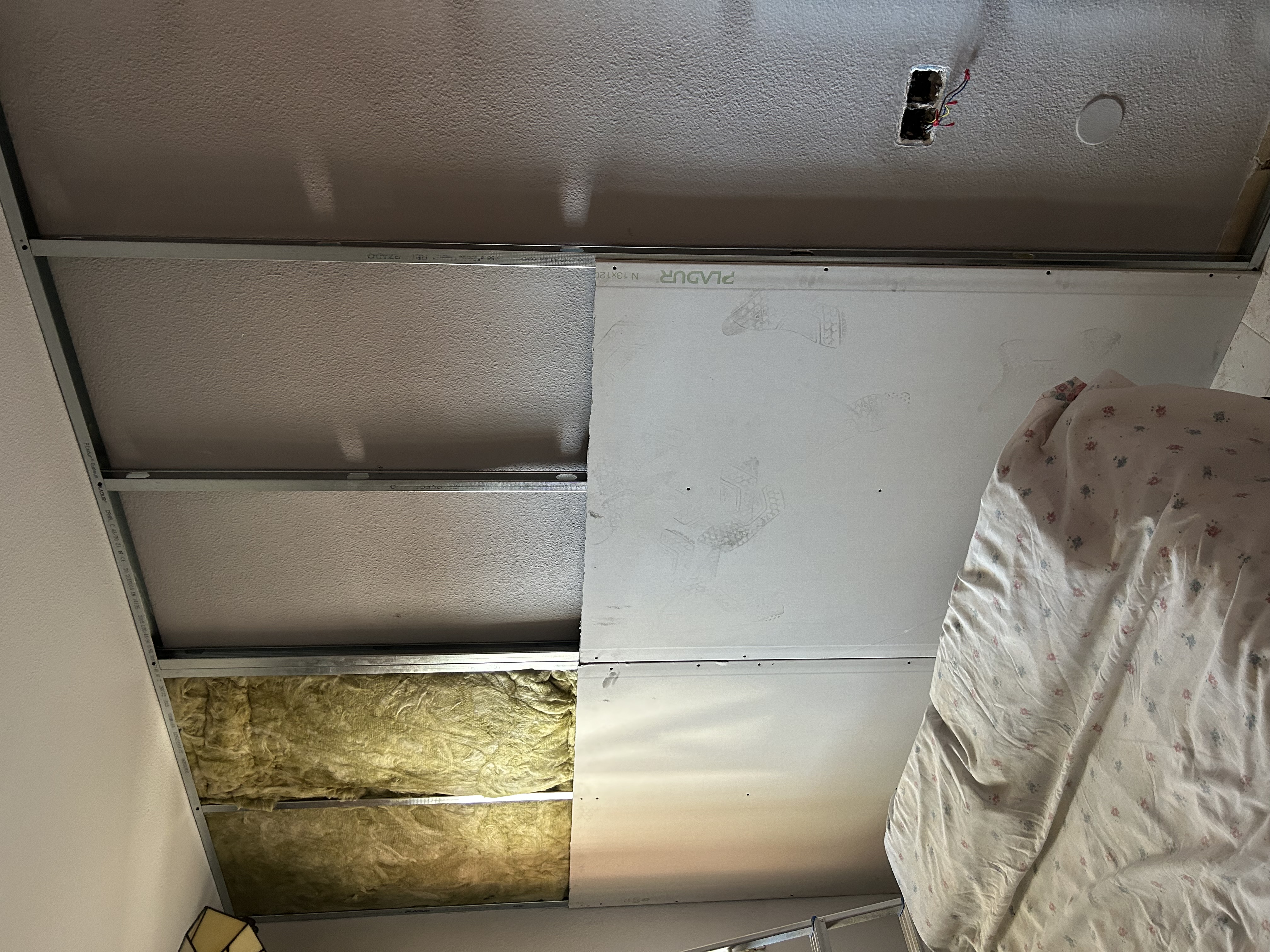 Tabique de pladur con acabado listo para pintar